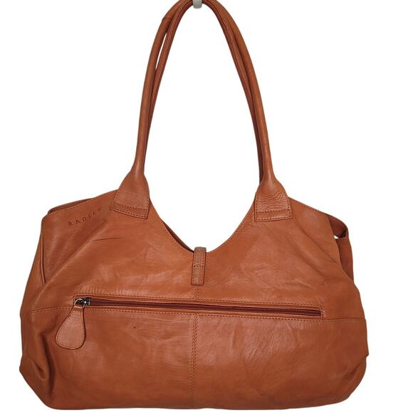 RADLEY TAN SOFT LEATHER HANDBAG OVER SHOULDER BAG PURSE - Picture 3 of 9